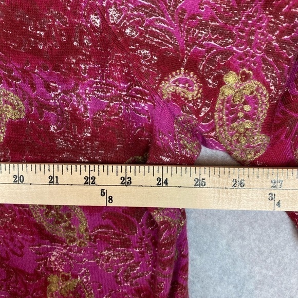 Avenue Light Weight Cardigan Sweater Red, Pink And Gold Size 26/28 - Picture 6 of 7